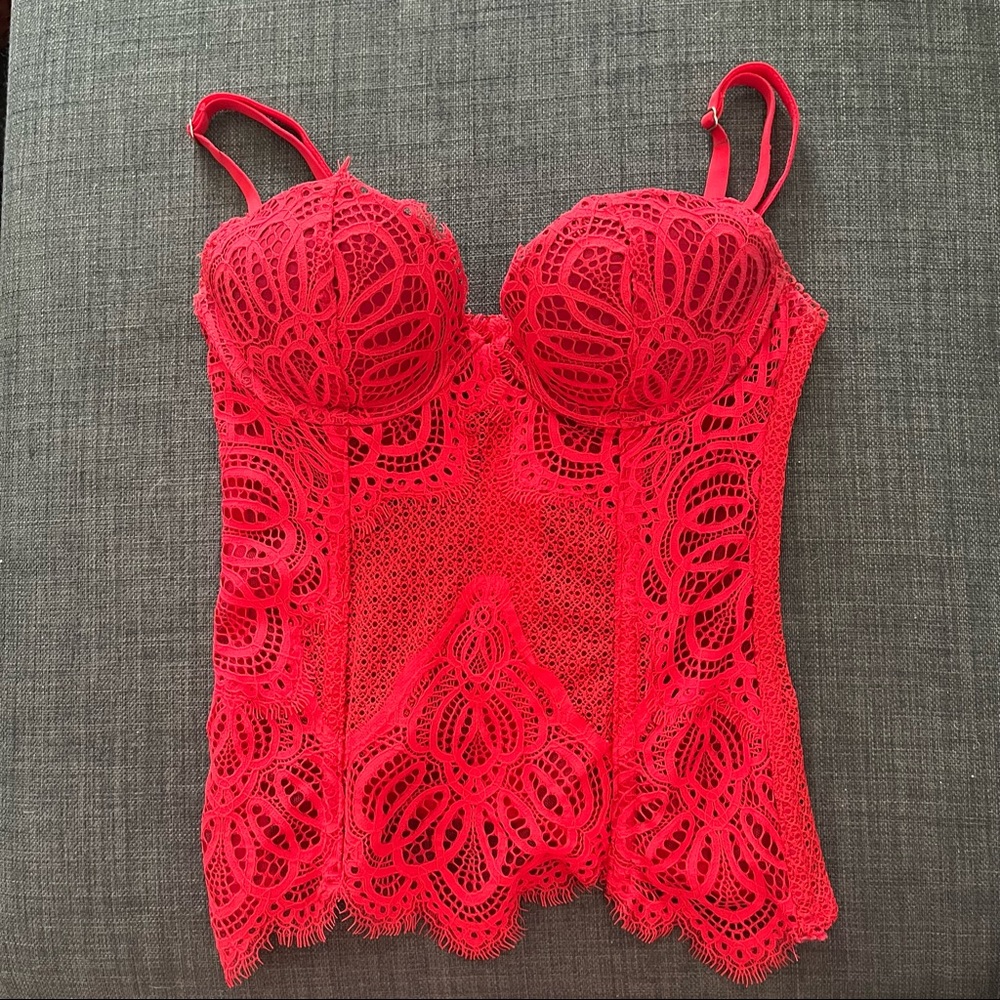 VS Red Lacey Bustier